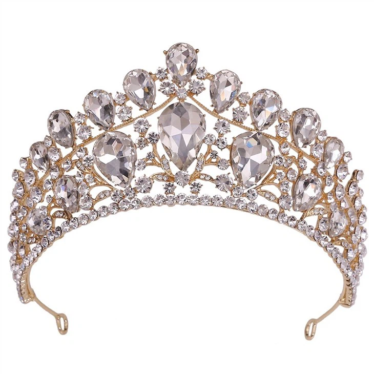 New Design Green Crystal Crown Tiara Stock Tiara And Crowns Blue For Wholesale