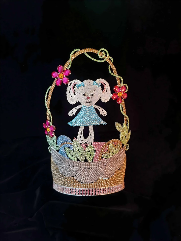 Beleza personalizada Concurso de Strass Coroas cristalinas ajustem banda de contorno miss Tiara